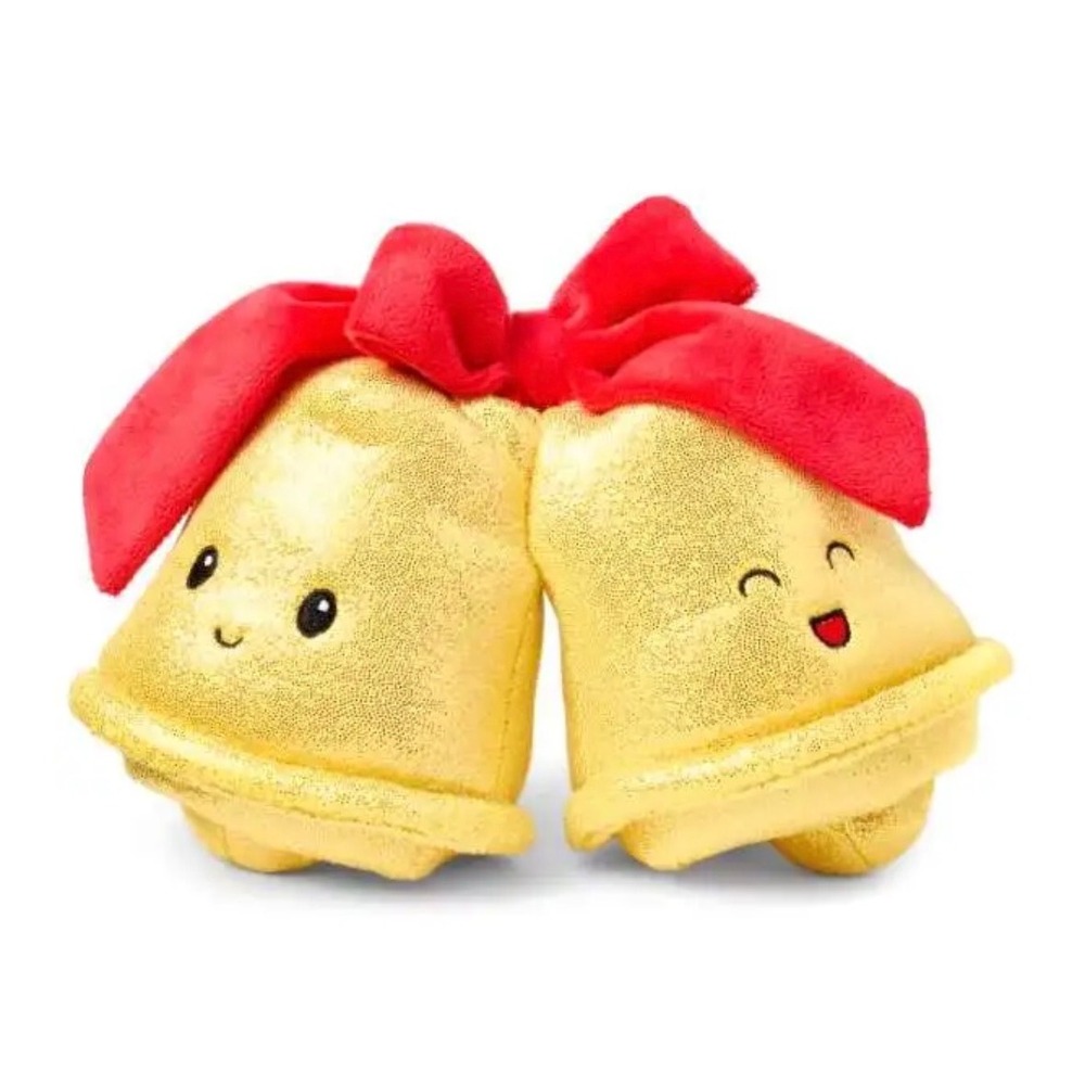 Gigglescape NWT Holiday‎ Christmas Gold Bells Plush Stuffed Toy w/ Red Bow